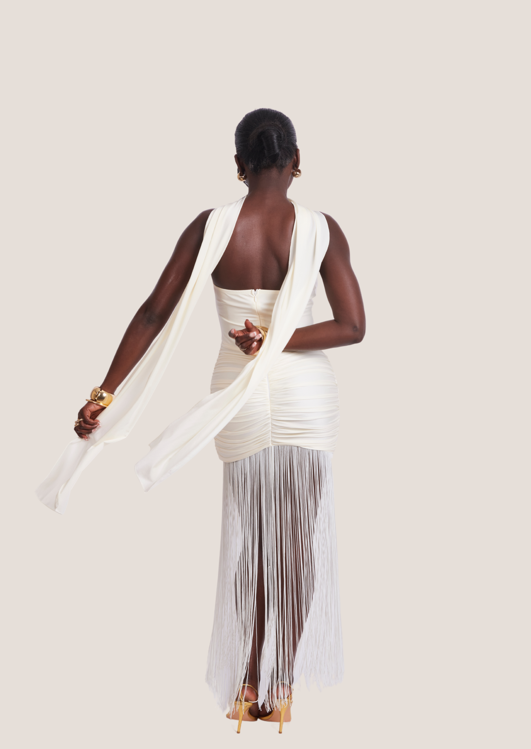 Atheena Tassel Dress with Scarf Detail