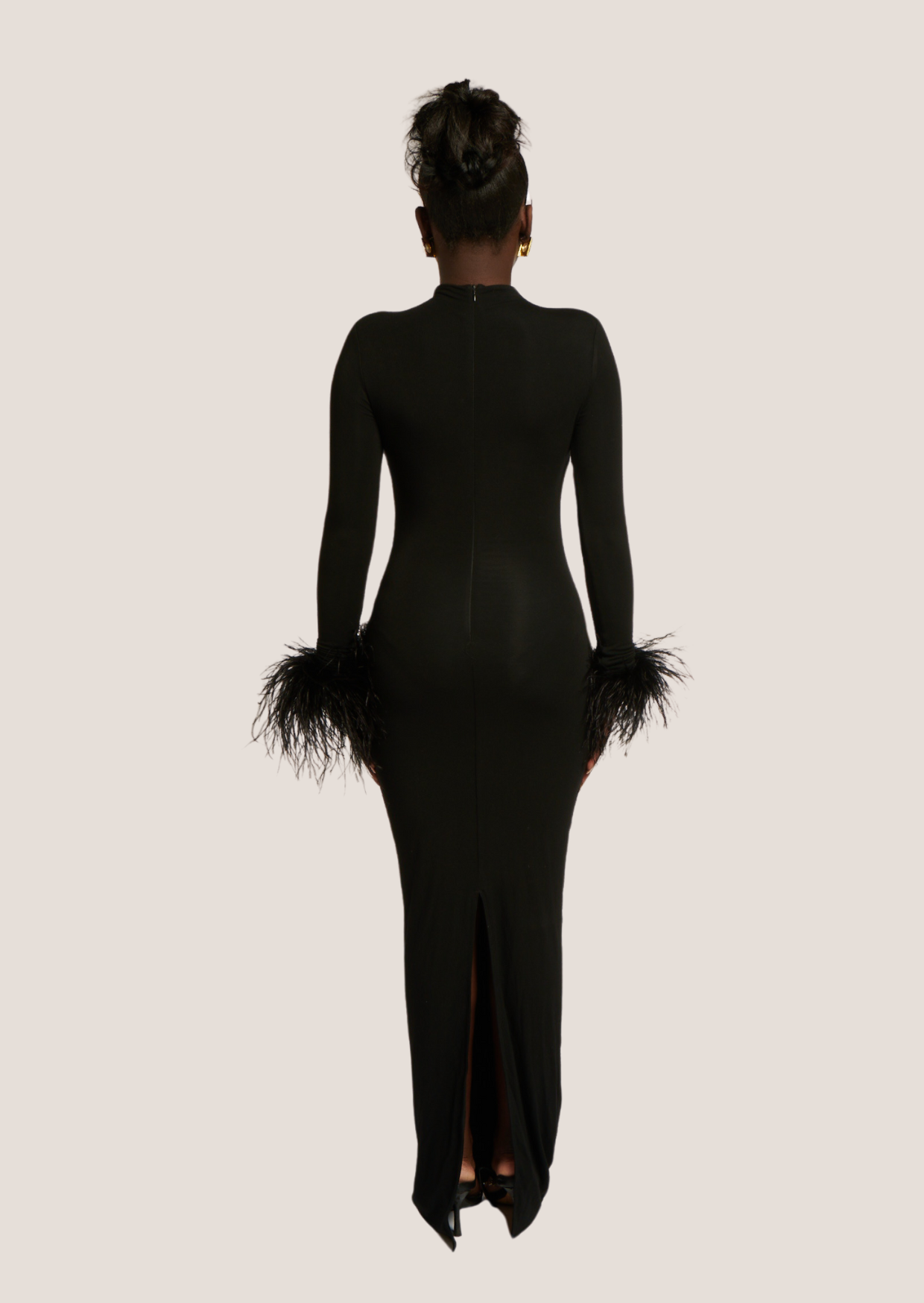 Feather top lined dress