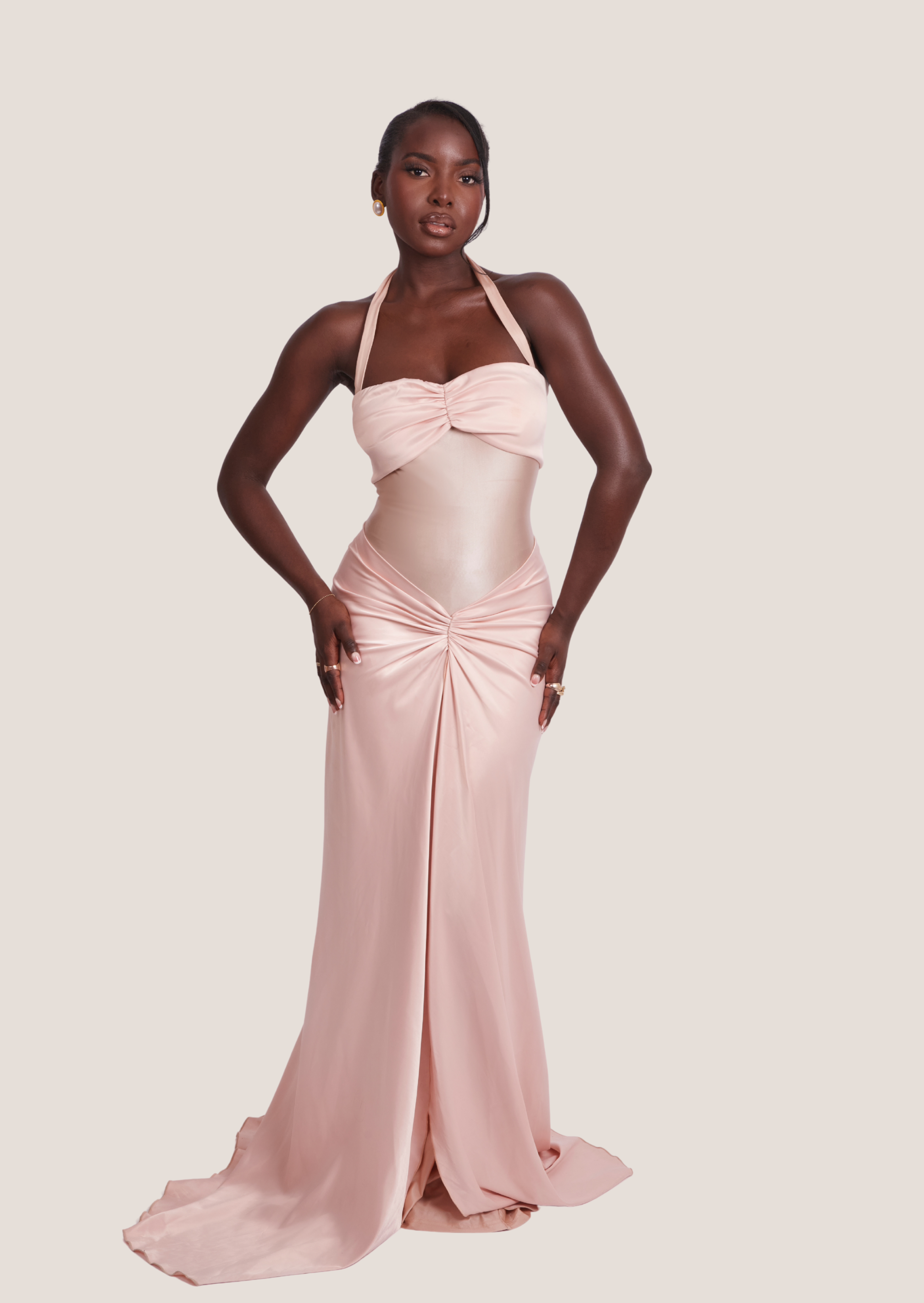 ALAYA Maxi Dress in Satin Blush